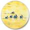 Designart - Pelicans On The Yellow River - Farmhouse Metal Circle Wall Art